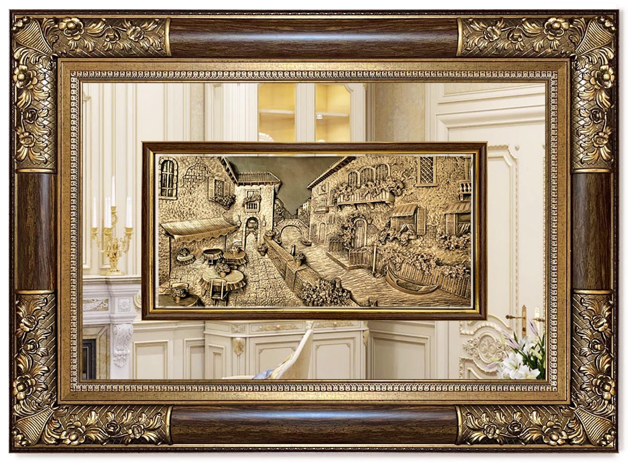 Classic Modern  3D Sculpture Tableau - Vinice - Brown